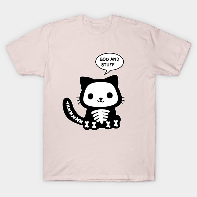 Halloween skelton cat T-Shirt by valentinahramov